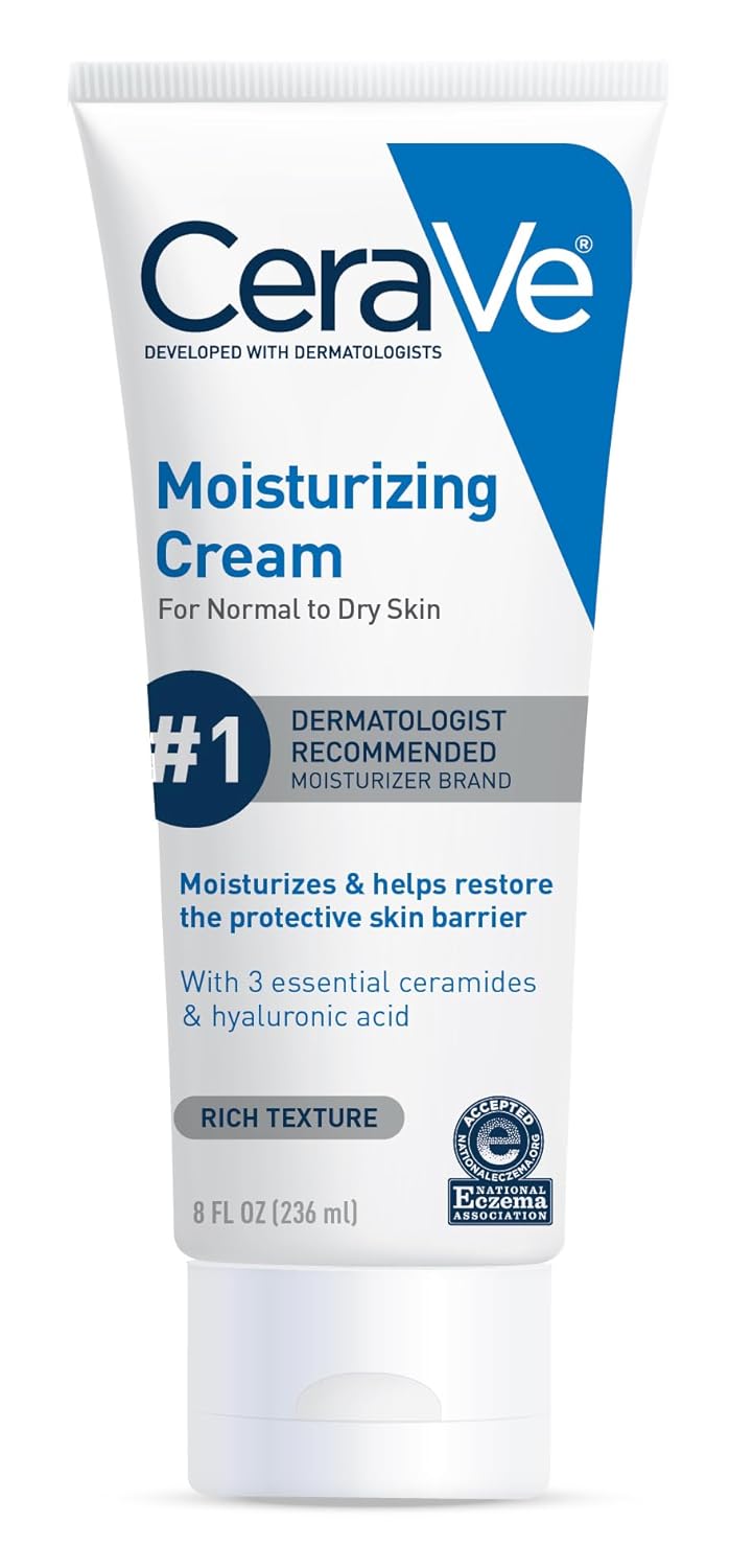 CeraVe Moisturizing Cream, Face Body Moisturizer, Normal to Dry Skin,