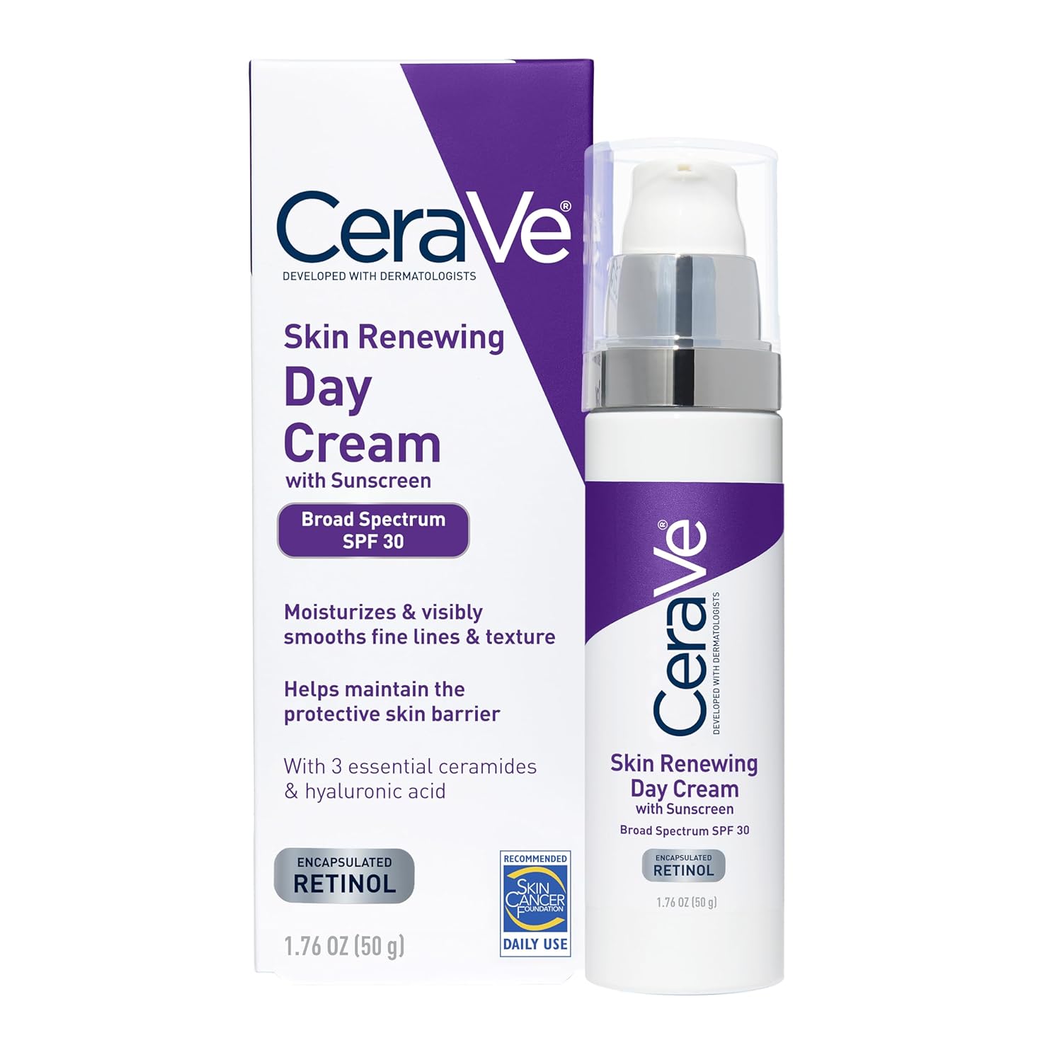 CeraVe Skin Renewing Day Cream WITH BROAD SPECTRUM SPF 30
