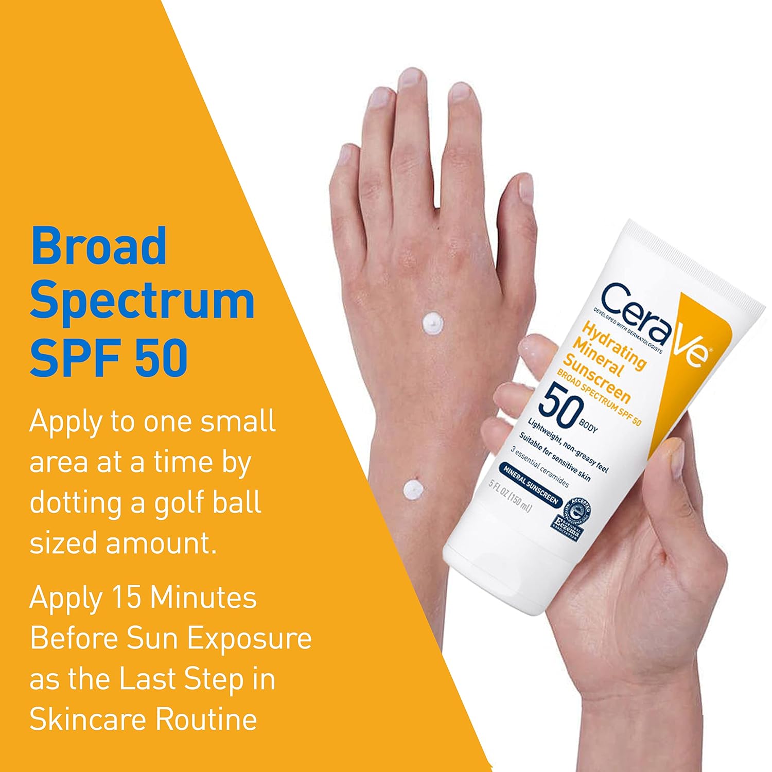 CeraVe Hydrating 100% Mineral Sunscreen Body Lotion - SPF 50