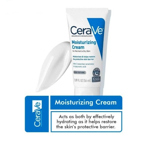 CeraVe Moisturizing Cream, Face Body Moisturizer, Normal to Dry Skin,